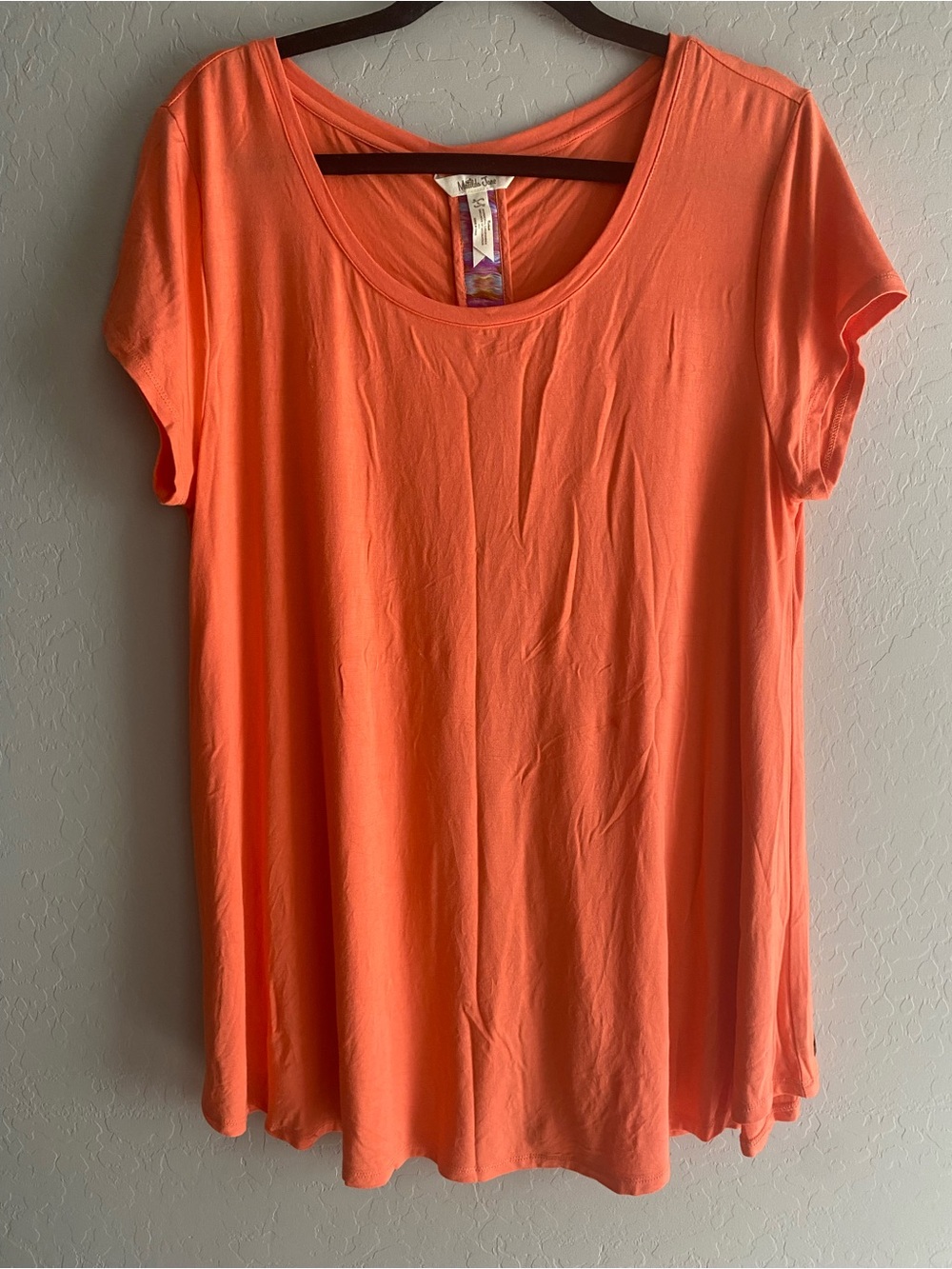 Matilda Jane Short Sleeve Scoop Neck Top in Coral Orange